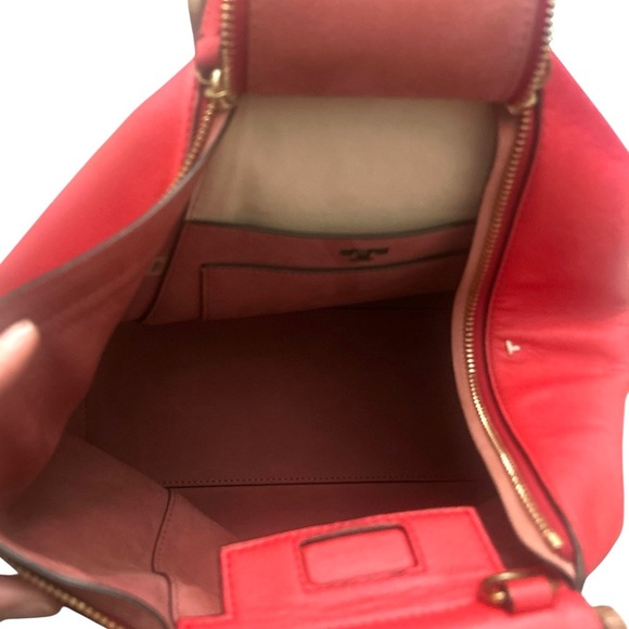 Tory Burch Half Moon Top Handle Bamboo Satchel 2 Way Crossbody Bag Purse - Picture 10 of 12